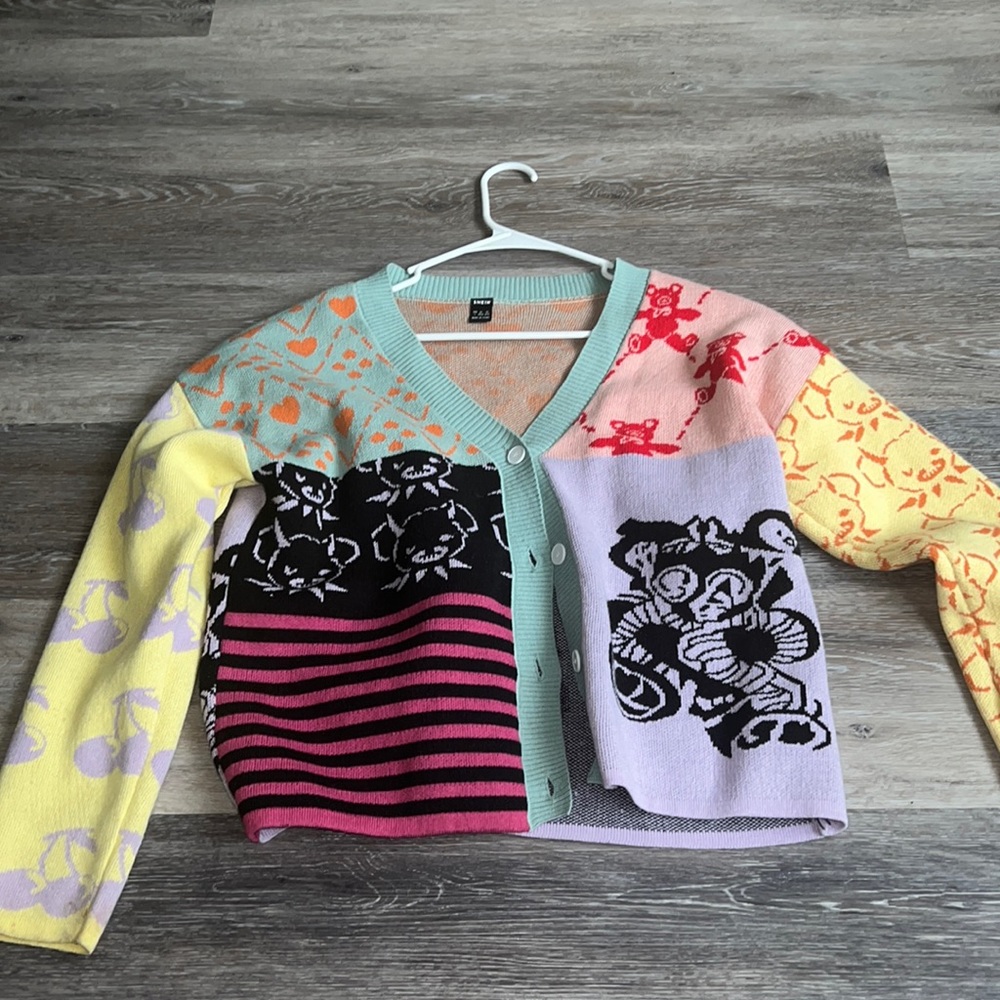 multi color shein sweater